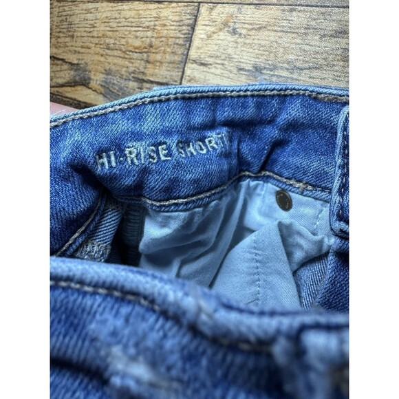 American Eagle Shorts Womens 00 Hi-Rise Shortie Denim Distressed Cutoff Ripped - Picture 3 of 10